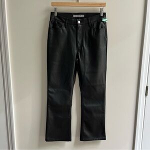 [joe’s] faux leather mid rise boot crop pants black 27